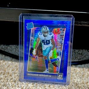 2021 rated rookie Nahshon Wright blue refractor